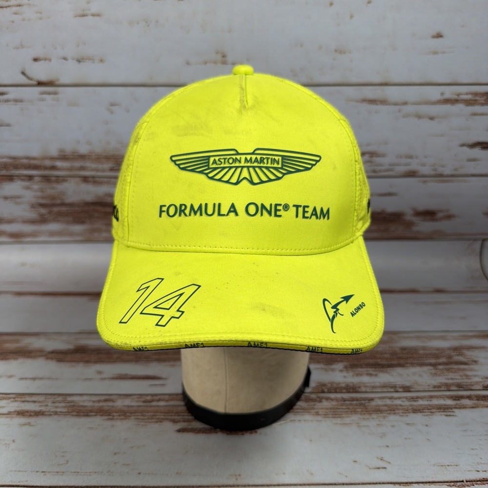 Fernando Alonso #14 Aston Martin Formula 1 Team Driver Hat Cap Lime Green NWT